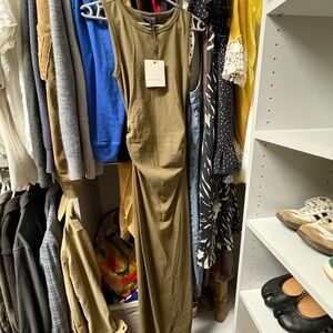 All Saints Khaki Sleeveless Maxi Dress